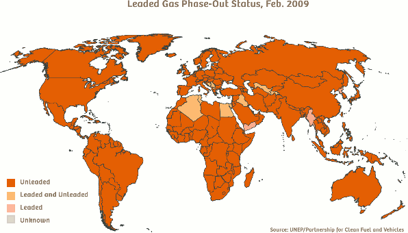 Leaded Gas Phase-Out Status.Feb. 2009